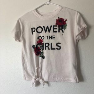 White tie front too with slogan